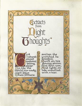 GOUDY, FREDERIC. Extracts from Night Thoughts [by] Edward Young. Illuminated Manuscript.